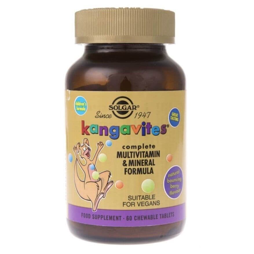 SOLGAR Kangavites Multivitamin & Mineral, bouncing berry flavour (60 tabletter)