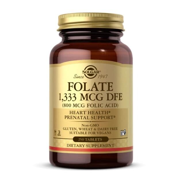 SOLGAR Folate 1333 µg DFE (800 µg Folic Acid) (250 tabs)