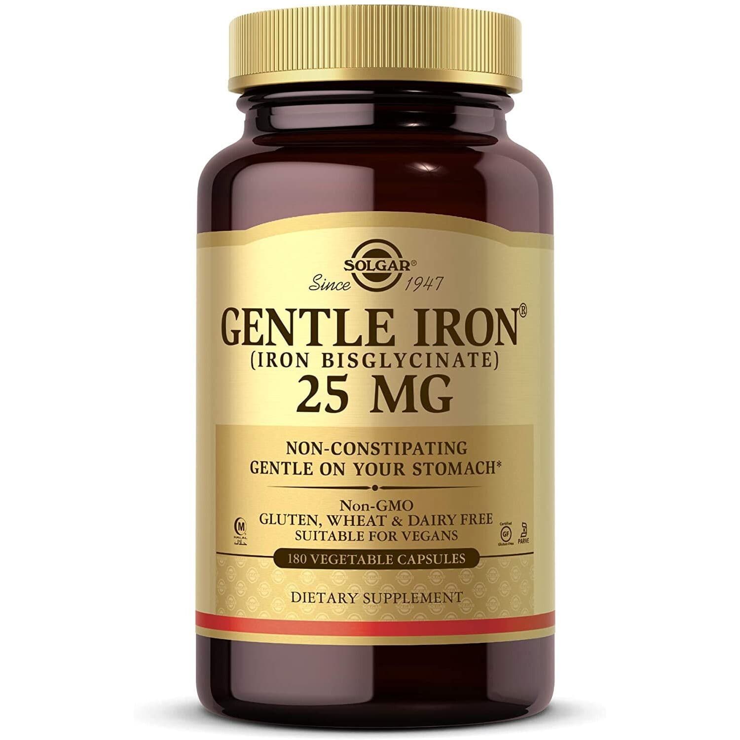 SOLGAR Gentle Iron, 25 mg (180 capsules)