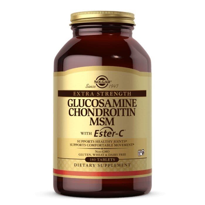 SOLGAR Extra Strength Glucosamine Chondroitin MSM with Ester-C (180 tabs)