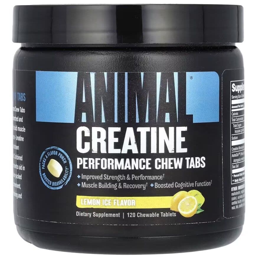 Animal Creatine Chews, Lemon Ice (EAN 039442005182) - 120 chewable tablets
