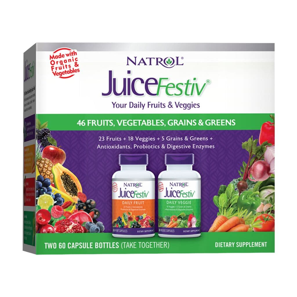 JuiceFestiv, Daily Fruits & Veggies – 60 + 60 capsules