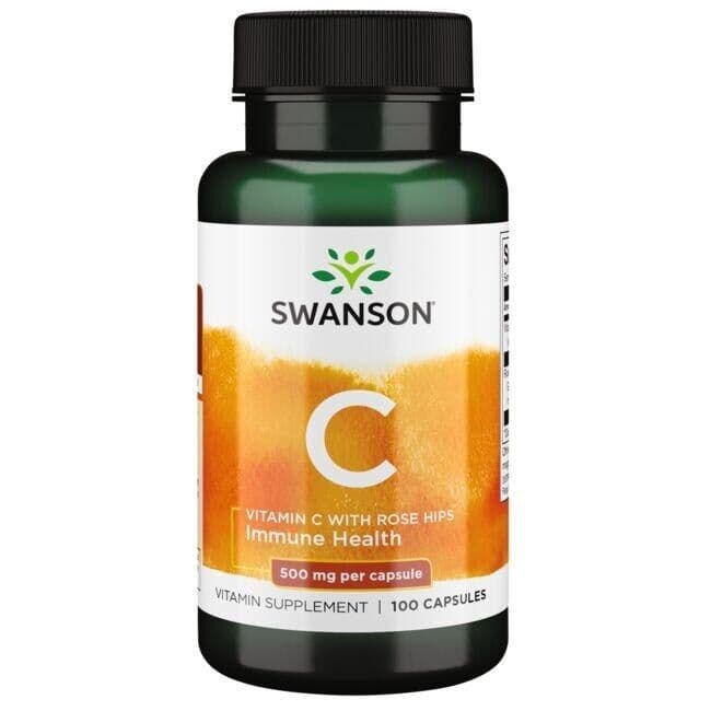 Vitamin C with Rose Hips Extract, 500mg – 100 capsules