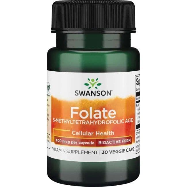 Folate (5-Methyltetrahydrofolic Acid), 400µg – 30 vcaps
