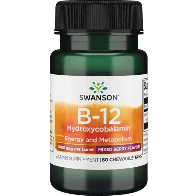 B-12 Hydroxycobalamin, 1000µg – 60 chewable tablets