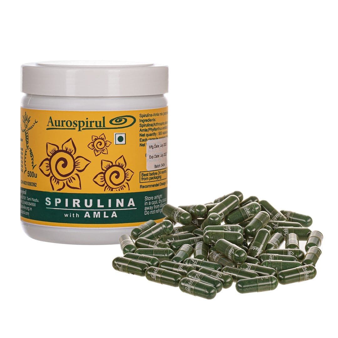 AUROSPIRUL Spirulina with Amla (500 capsules)