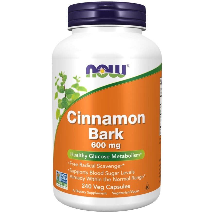 NOW Foods Cinnamon Bark 600 mg (240 capsules.)