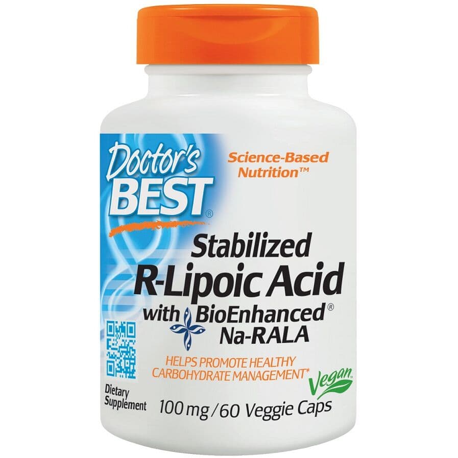 Stabilized R-Lipoic Acid with Na-RALA, 100mg - 60 vcaps