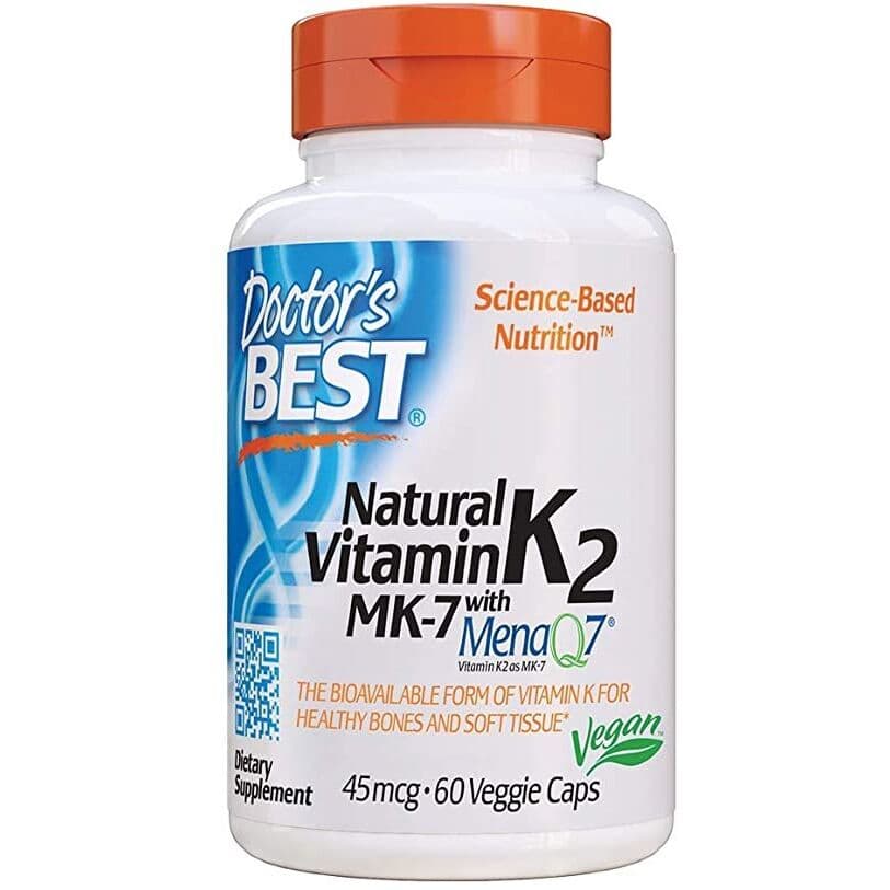 Natural Vitamin K2 MK7 with MenaQ7, 45µg - 60 vcaps