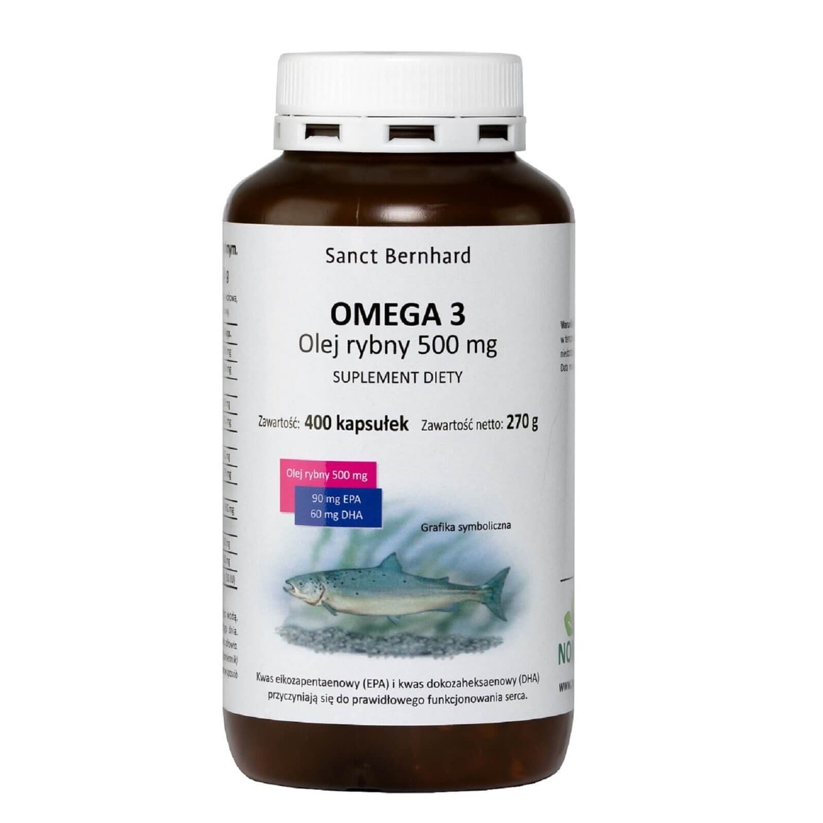 KRAUTERHAUS SANCT BERNHARD Omega 3 Fish Oil Capsules, 500 mg (400 capsules)