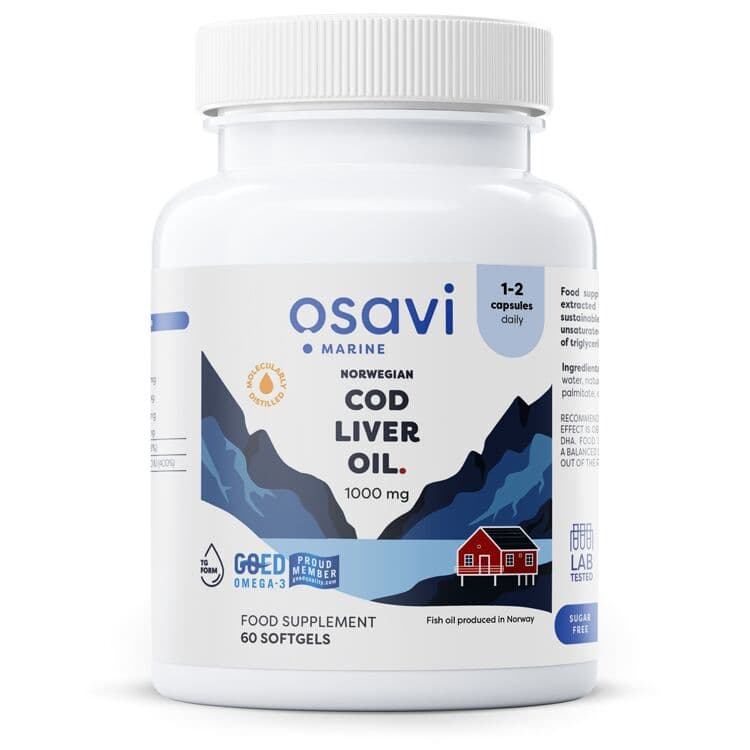 Norwegian Cod Liver Oil Weichkapseln, 1000mg (Lemon) - 60 Weichkapseln