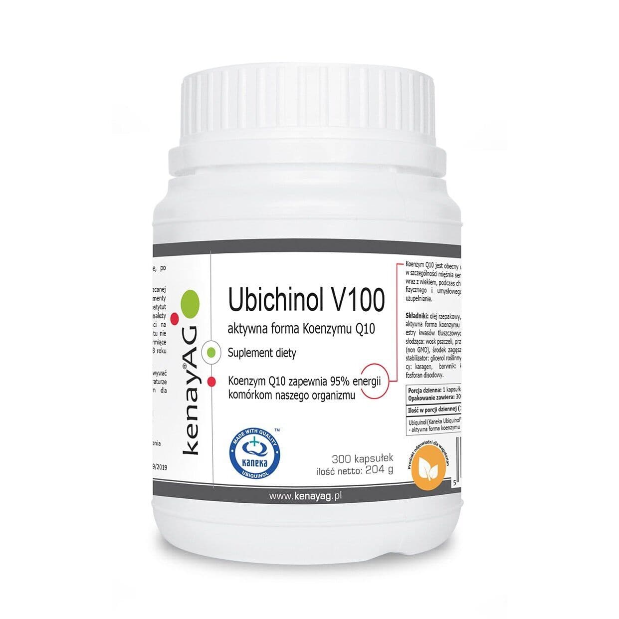 KENAY Ubiquinol V100 Active Coenzyme Q10, 100 mg (300 capsules)