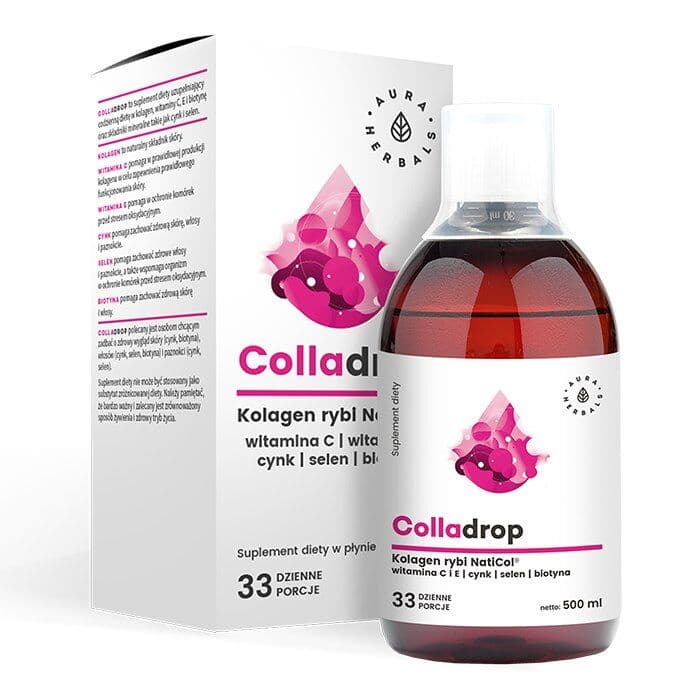 AURA HERBALS Colladrop, Liquid fish collagen + Vitamin C (500 ml)