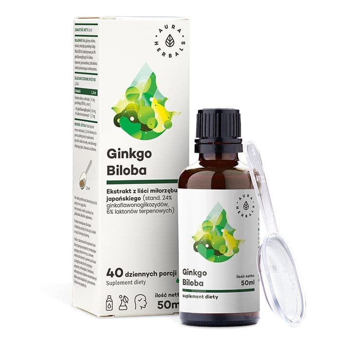 AURA HERBALS Ginkgo Biloba, ginkgo extract 50:1, 45 mg, (50 ml)
