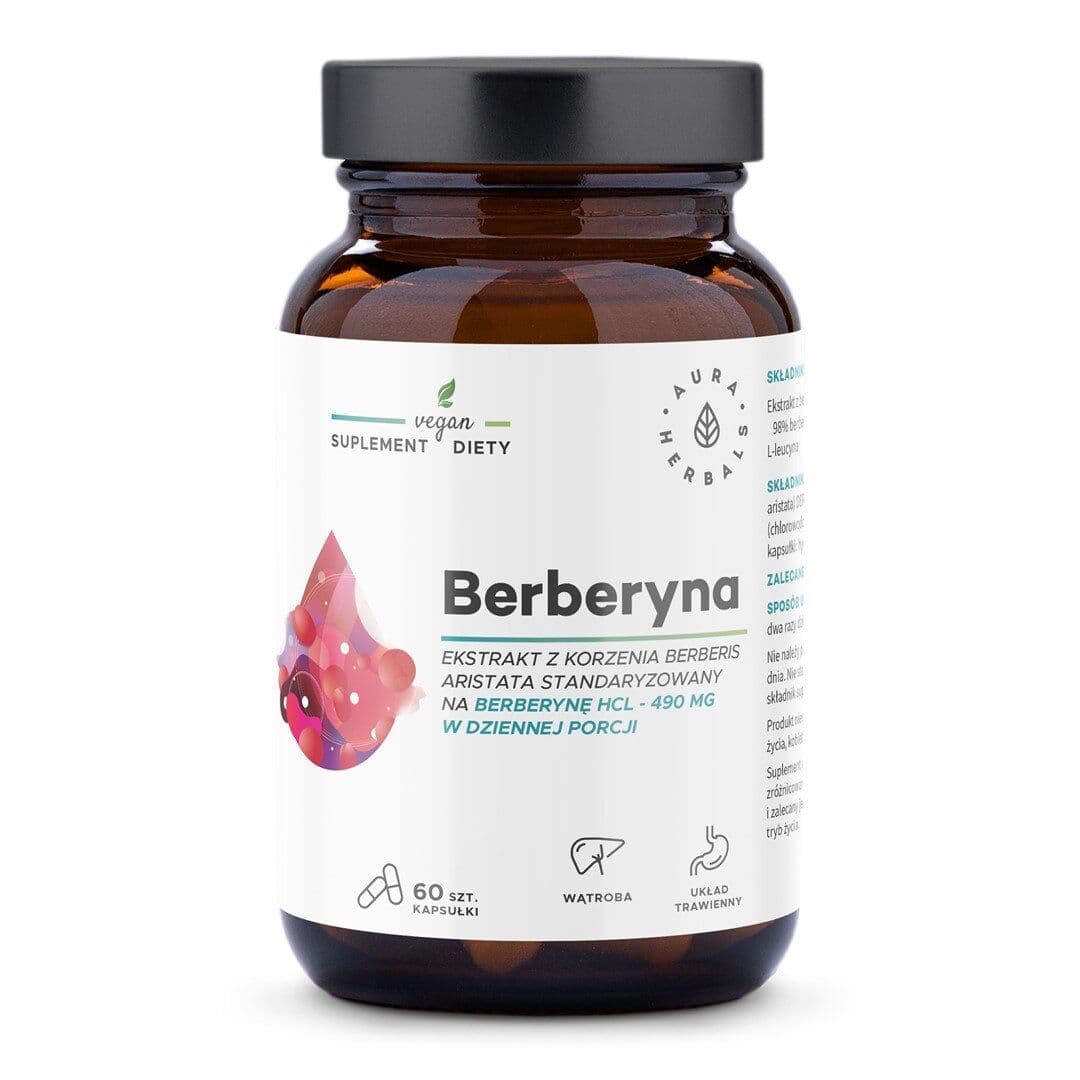 AURA HERBALS Berberine, 500 mg – Berberis aristata (60 capsules)