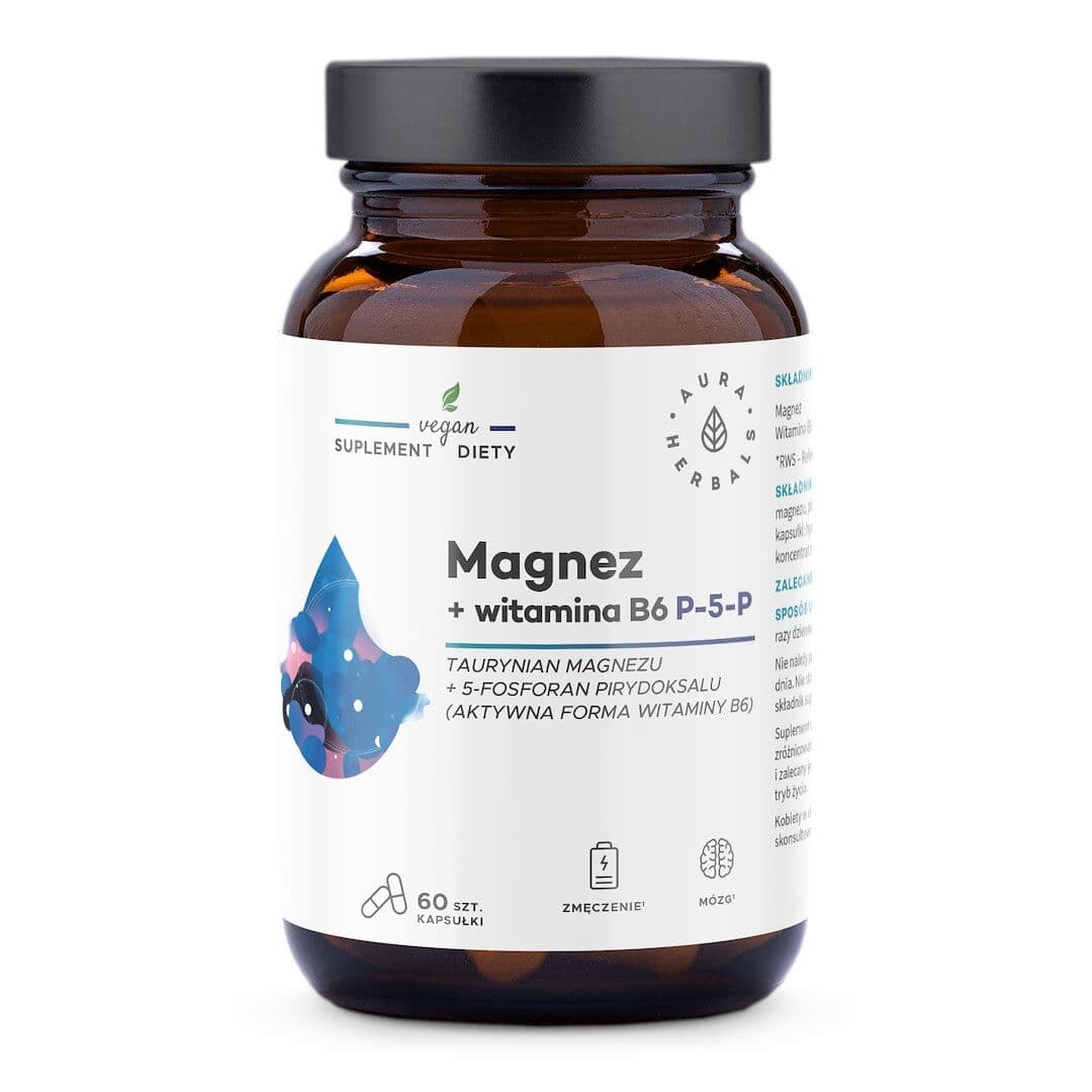 AURA HERBALS Magnesium + Vitamin B6 (60 capsules)