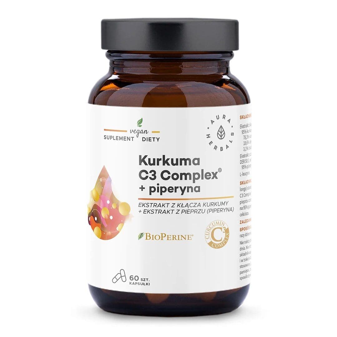 AURA HERBALS Turmeric 500 mg C3 Complex® + piperine (60 capsules)