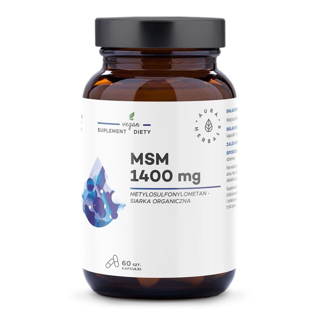 AURA HERBALS MSM 1400 mg, organic sulphur (60 capsules)