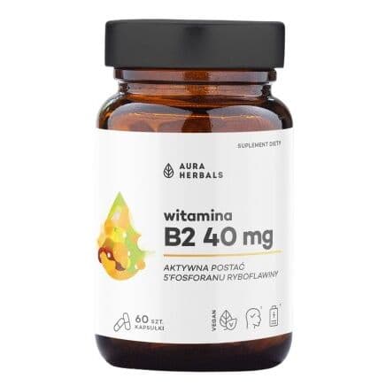AURA HERBALS Vitamin B2 R-5-P 40 mg riboflavin (60 capsules)