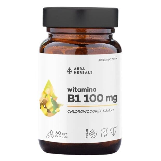 AURA HERBALS Vitamin B1 100 mg, thiamine (60 capsules)