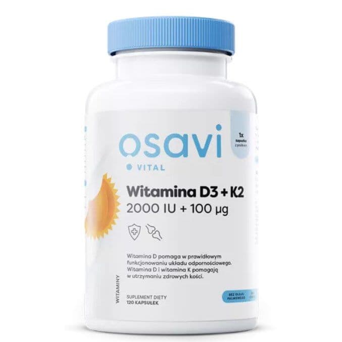 OSAVI Vitamin D3 + K2, 2000 IU + 100 µg (120 capsules)