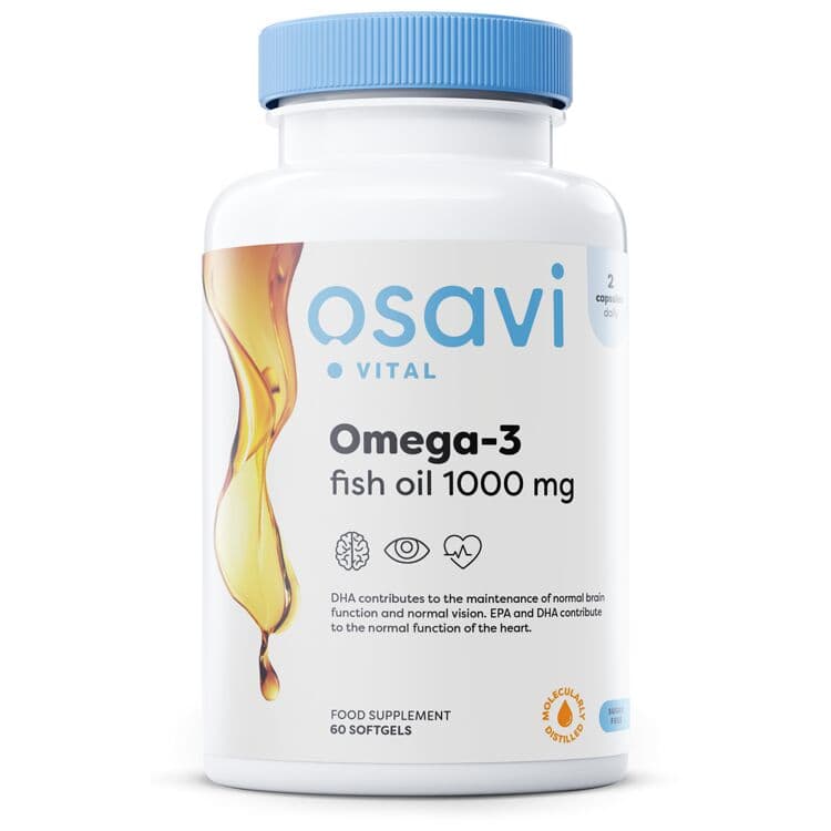 Omega-3 Fish Oil Molecularly Distilled, 1000mg (Lemon) - 60 softgel