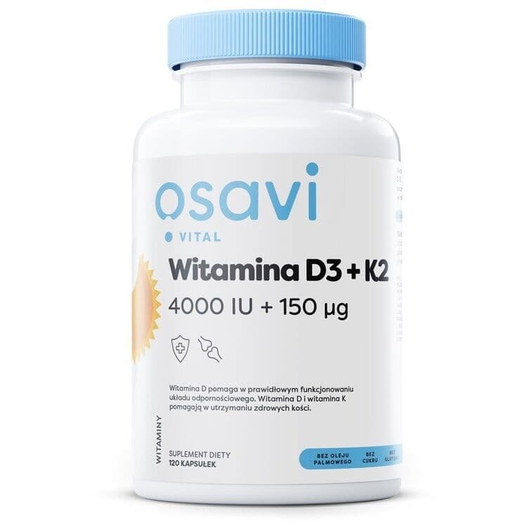 OSAVI Vitamin D3 + K2, 4000 IU + 150 µg (120 capsules)