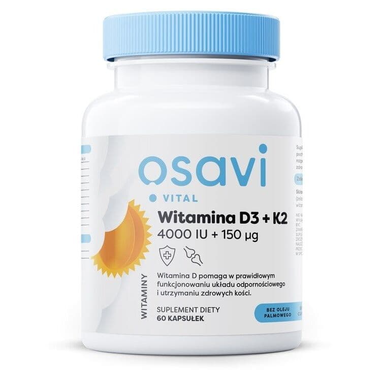 OSAVI Vitamin D3 + K2, 4000 IU + 150 µg (60 capsules)