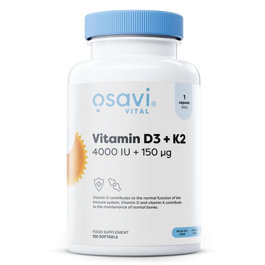 Vitamin D3 + K2, 4000IU + 150µg – 120 softgels