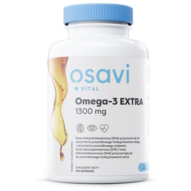 OSAVI Omega-3 Extra, 650 mg – lemon flavor (120 capsules)