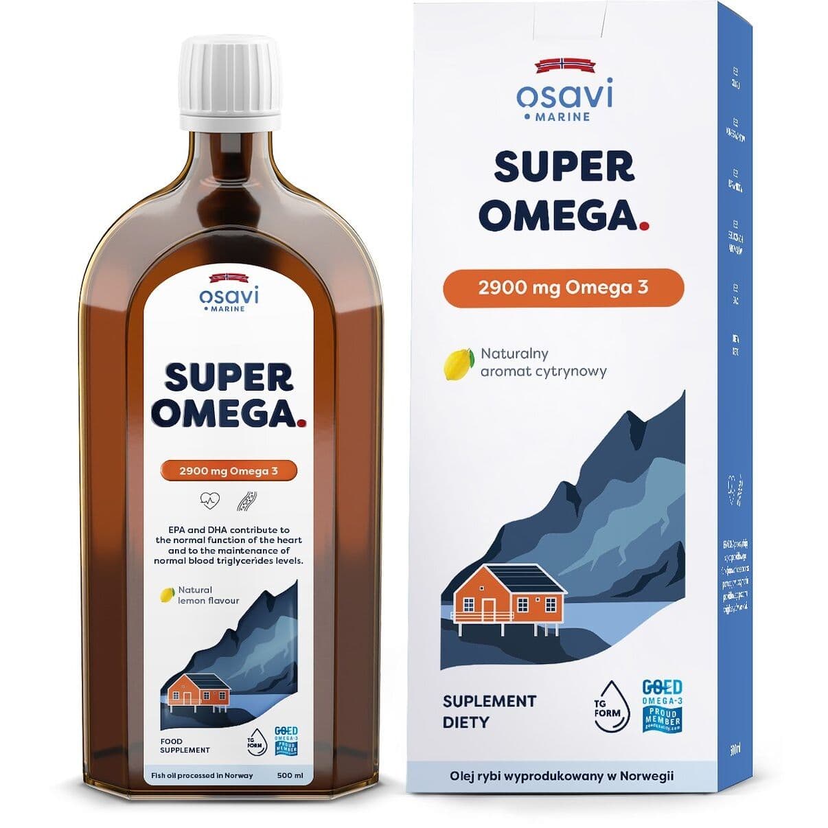 OSAVI Super Omega, 2900 mg, natural lemon flavour (500ml)