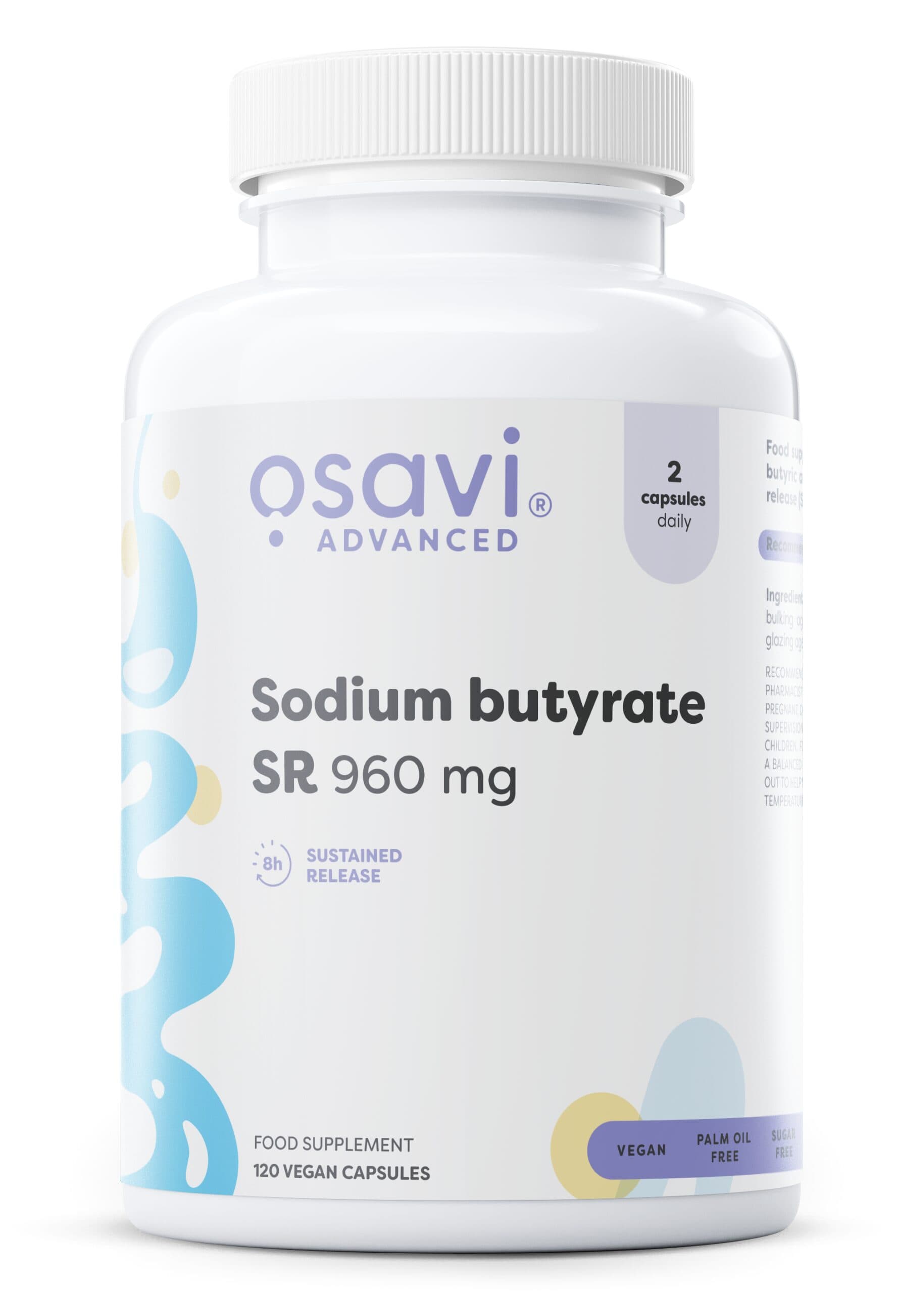 Sodium butyrate SR, 960mg – 120 vegan capsules