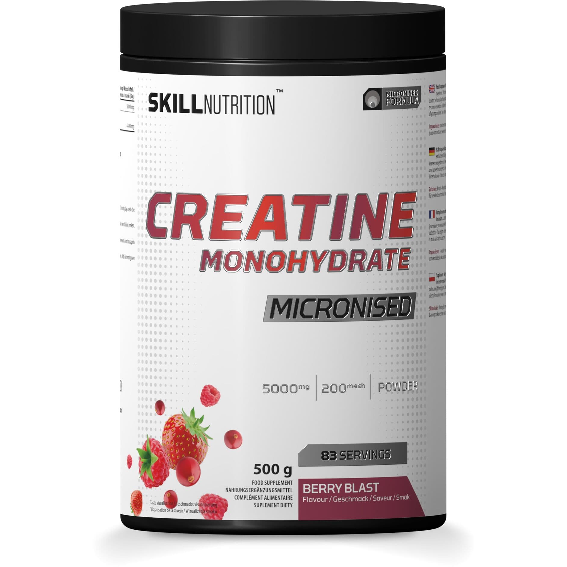 Micronised Creatine Monohydrate Flavoured, Berry Blast - 500g