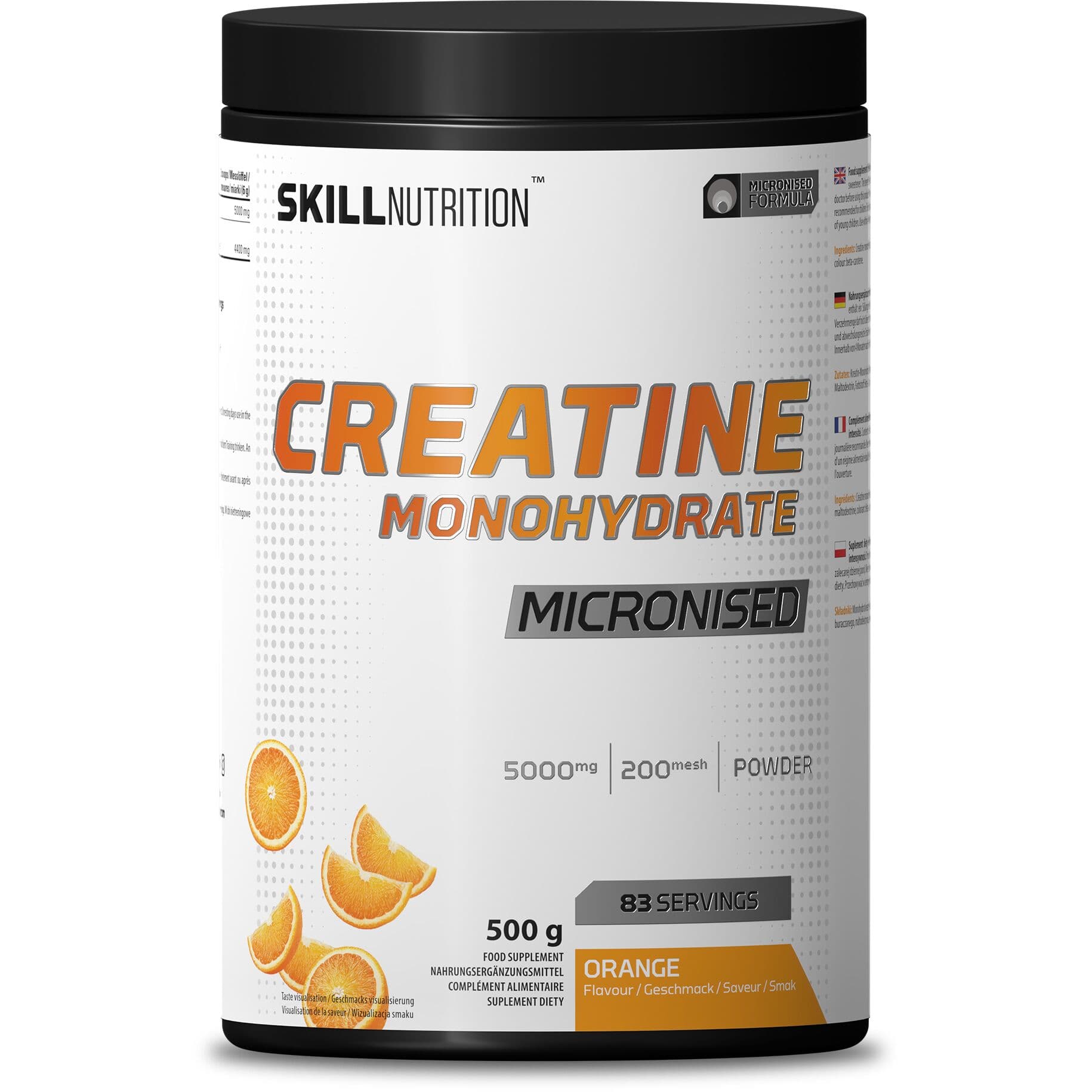 Micronised Creatine Monohydrate Flavoured, Orange - 500g