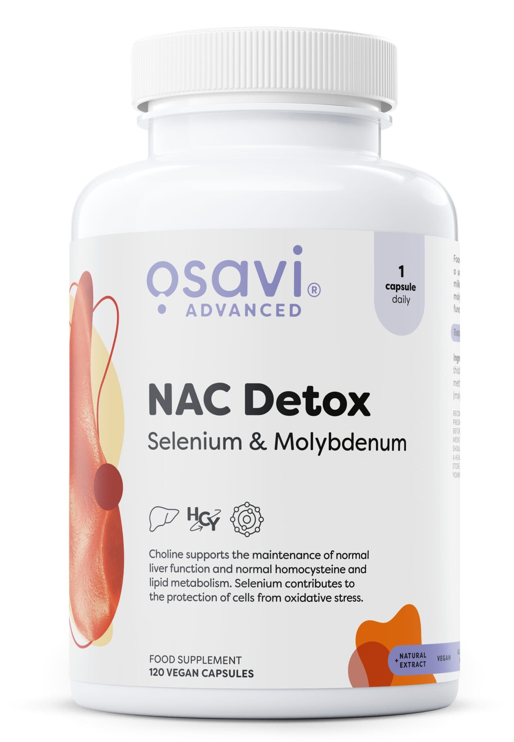 NAC Detox, Selenium & Molybdenum - 120 vegan capsules