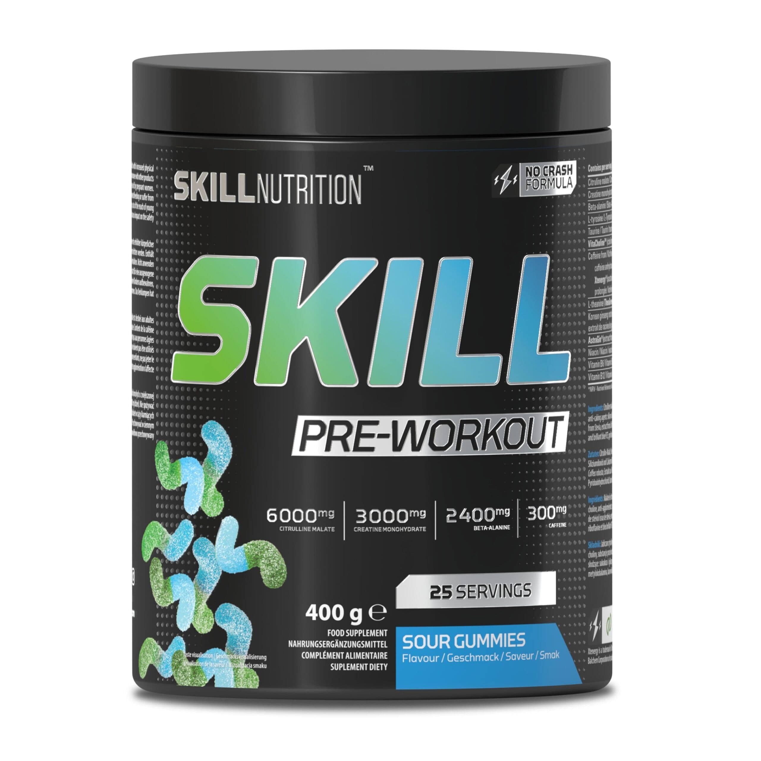 Skill Pre-Workout, Sour Gummies - 400g