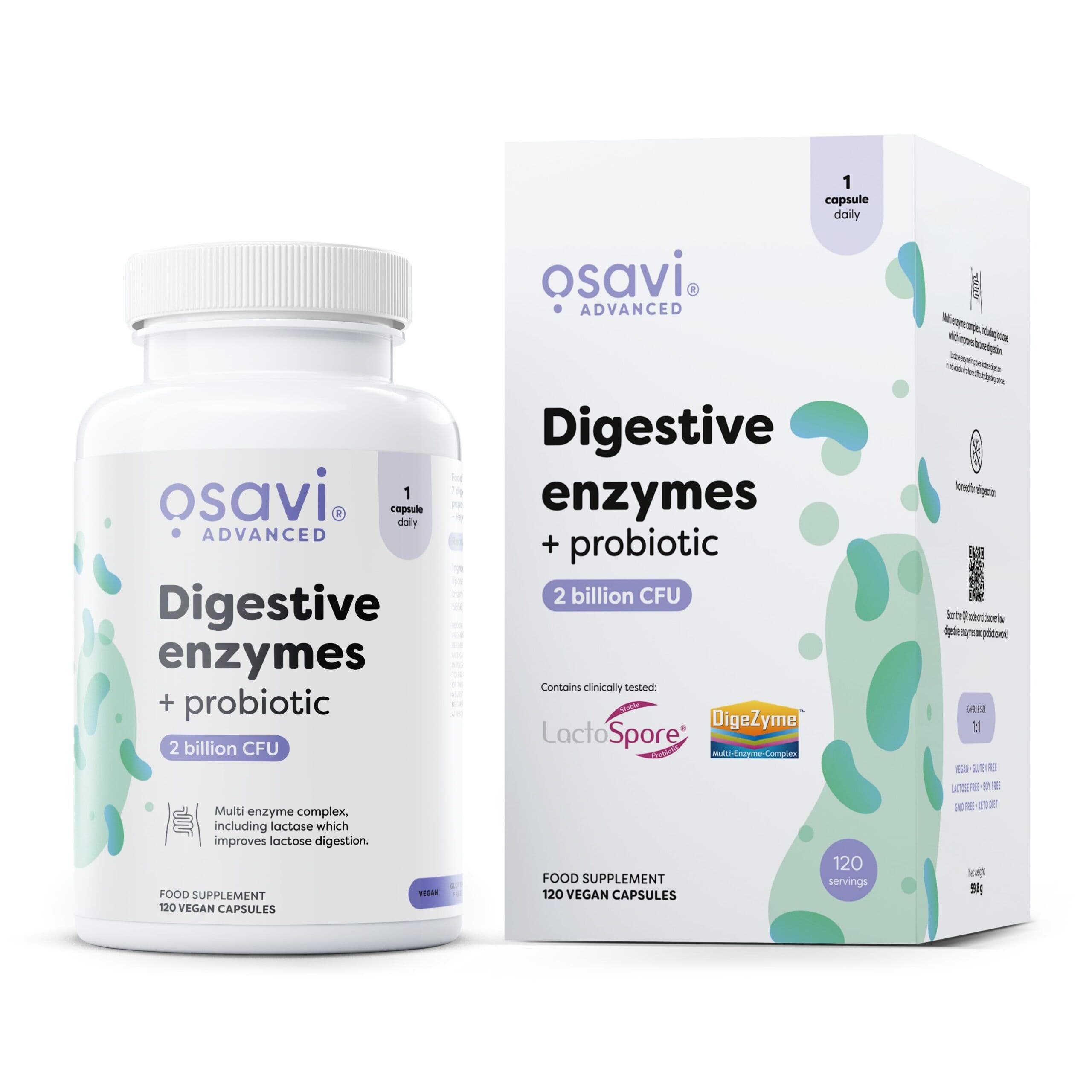 Digestive enzymes + probiotic – 120 vegan capsules