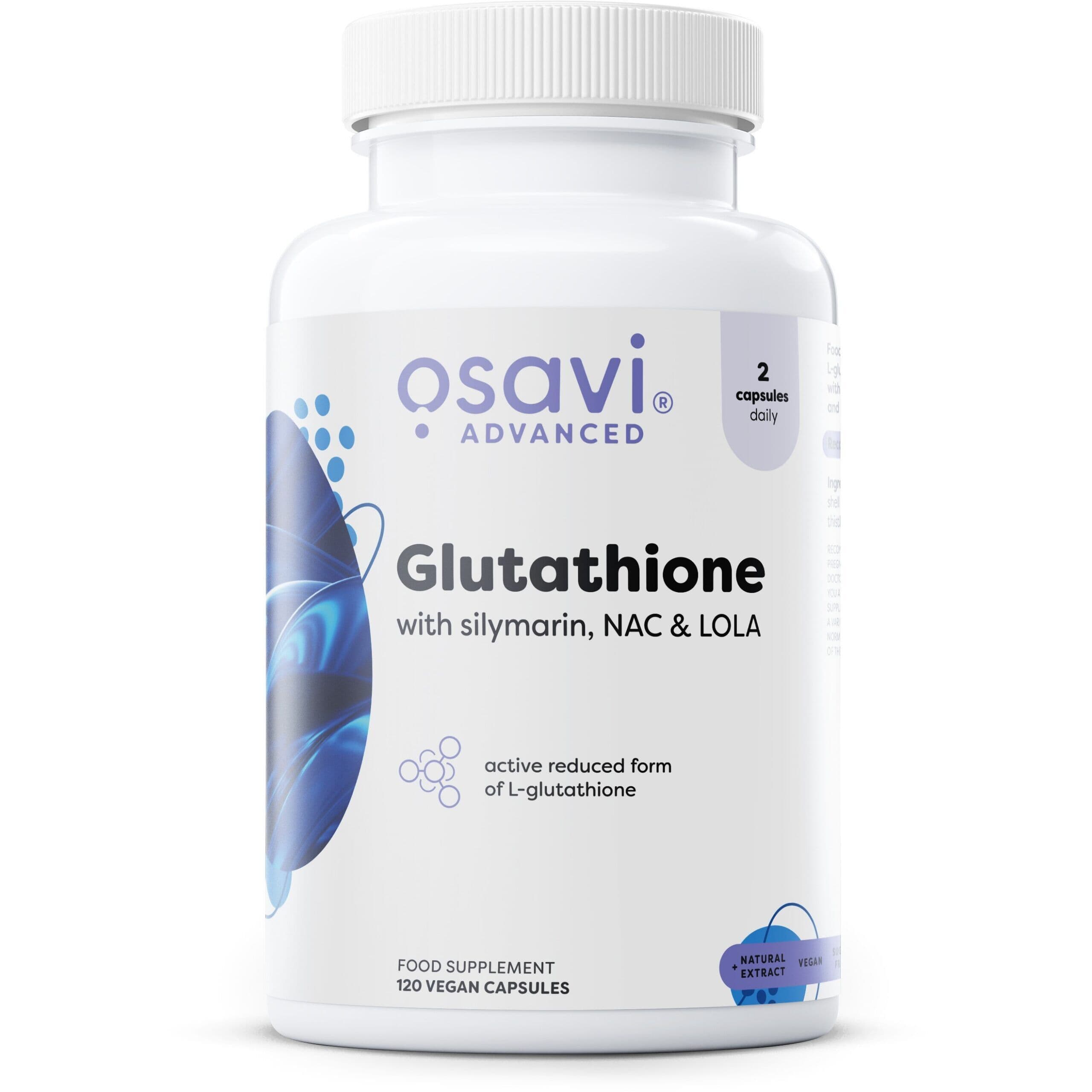 Glutathione with Silymarin, NAC & LOLA – 120 vegan capsules