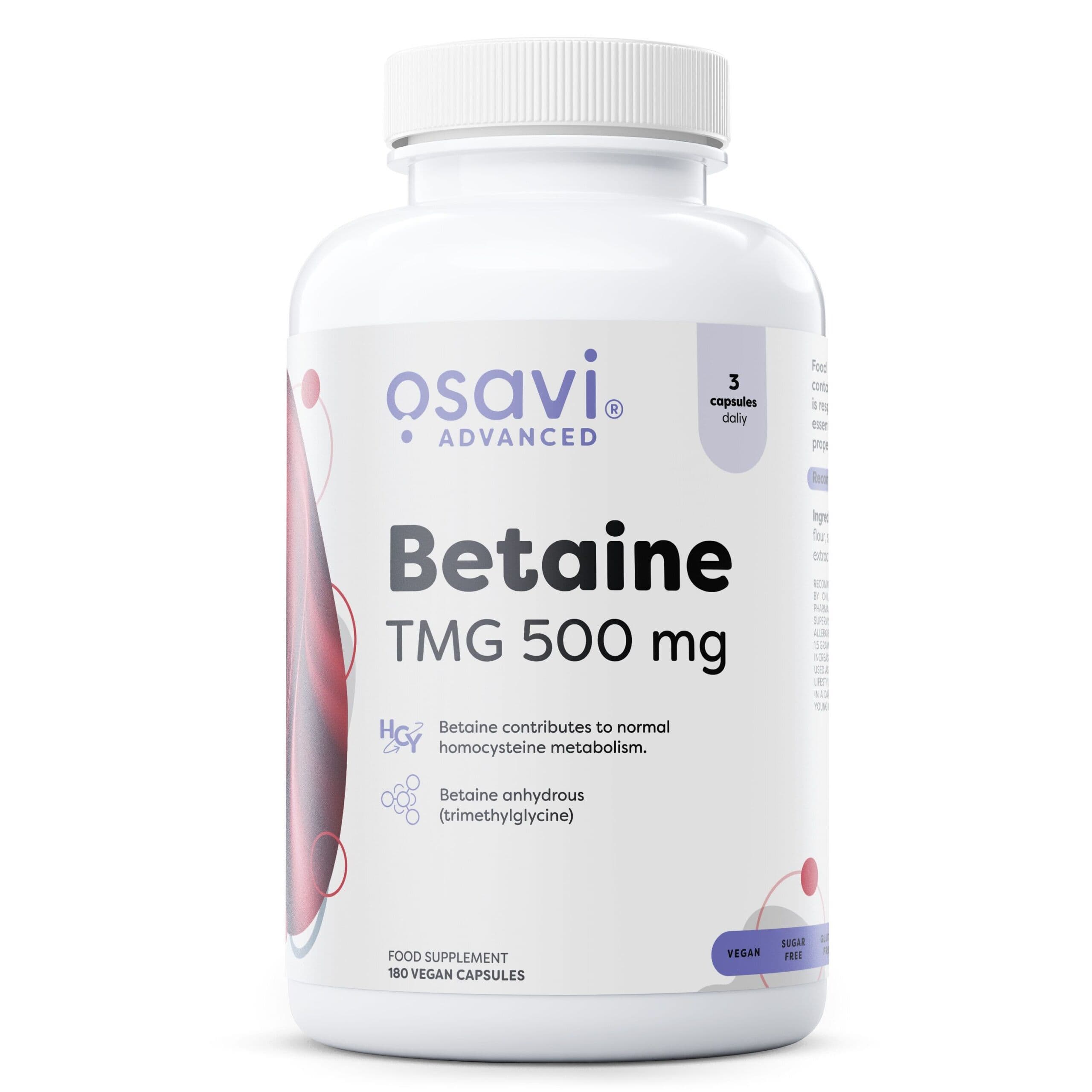 Osavi – Betaine, TMG 500mg – 180 vegan capsules