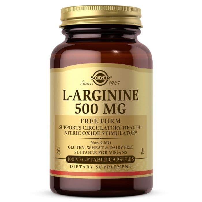 SOLGAR L-Arginine Free Form, 500 mg (100 capsules)