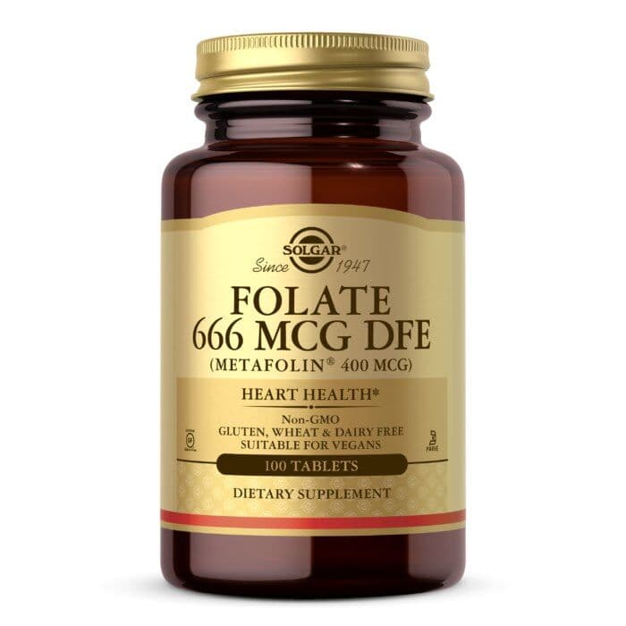 SOLGAR Folate (Metafolin), 400 µg (100 tabs)