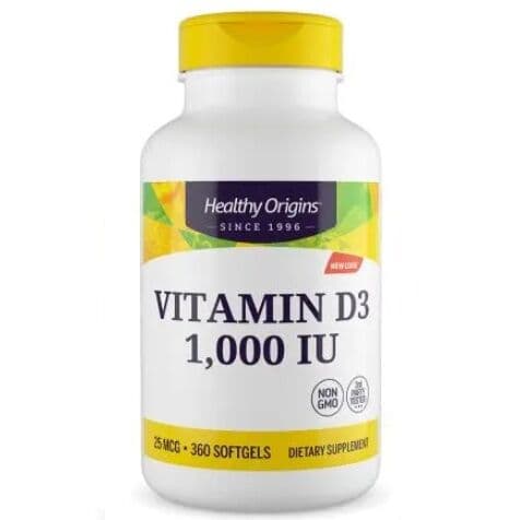 HEALTHY ORIGINS Vitamin D3 1000 IU (360 capsules)
