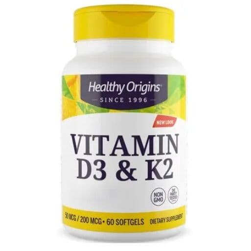 HEALTHY ORIGINS Vitamin D3 & K2 (60 capsules)