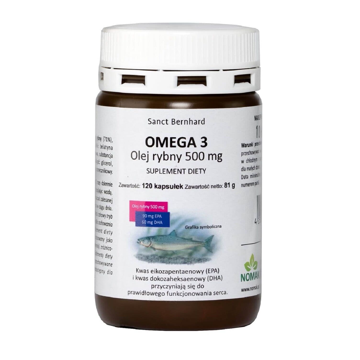 KRAUTERHAUS SANCT BERNHARD Omega 3 Fish Oil Capsules, 500 mg (120 capsules)
