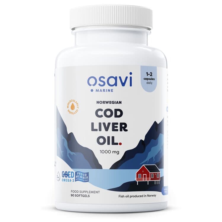 Norwegian Cod Liver Oil Softgels, 1000mg (Lemon) - 90 softgels