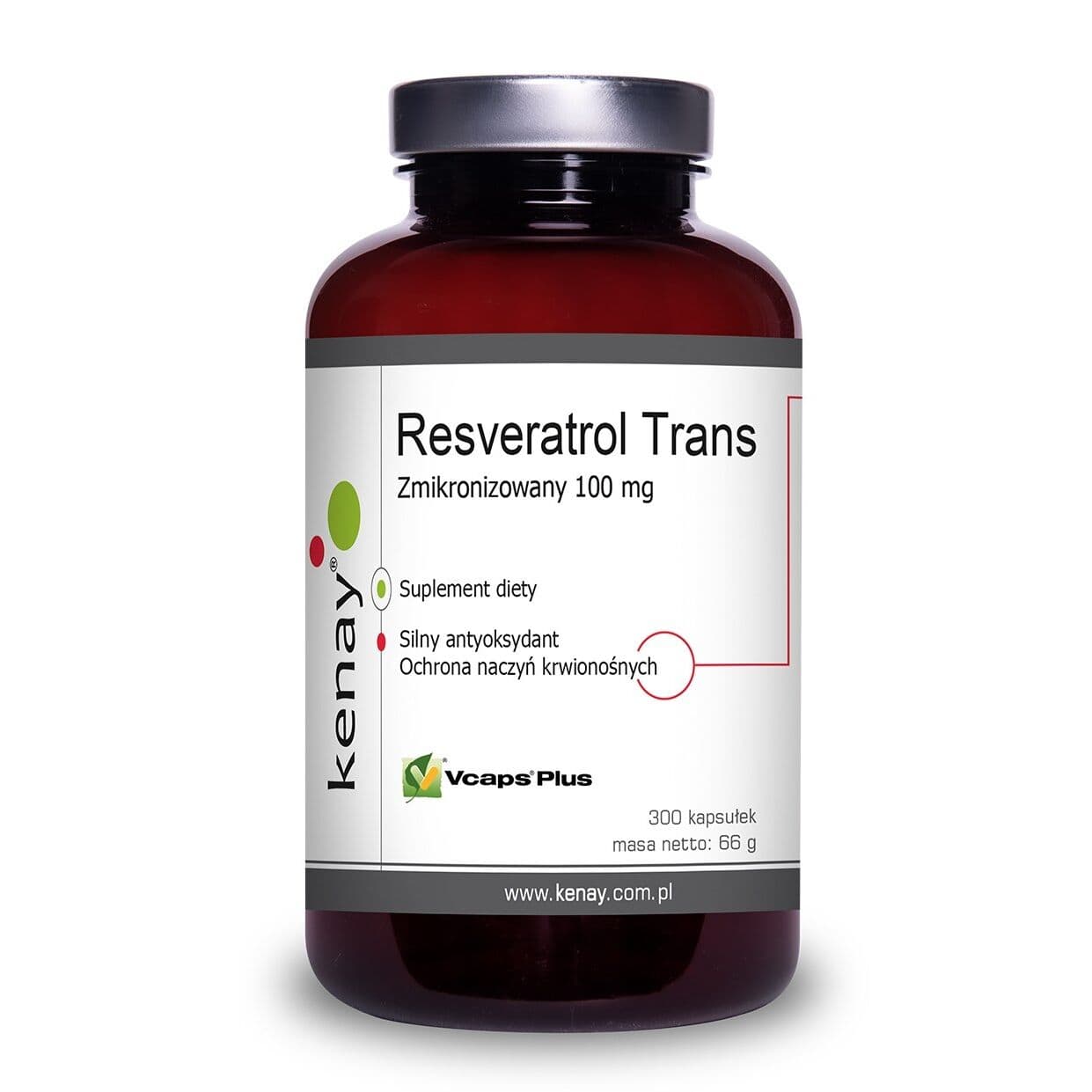 KENAY Resveratrol Trans Micronized, 100 mg (300 capsules)