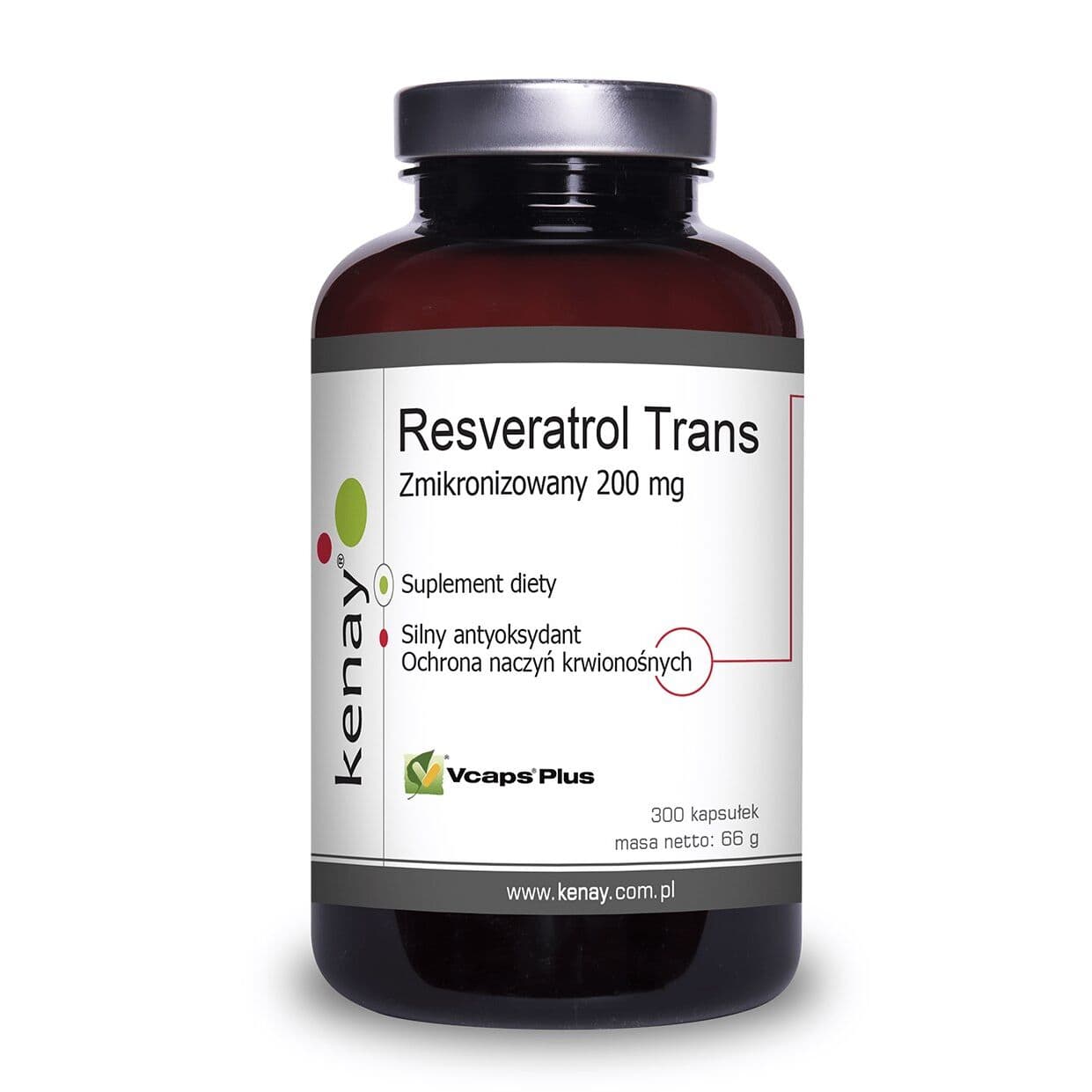 KENAY Resveratrol Trans Micronized, 200 mg (300 capsules)