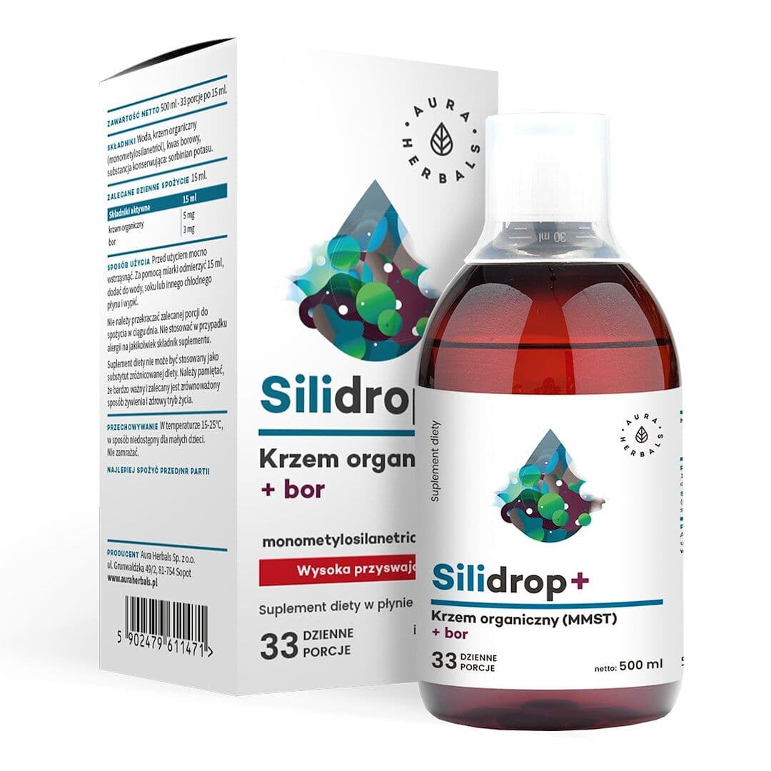 AURA HERBALS Silidrop+, organic silicon MMST + Boron (500 ml)