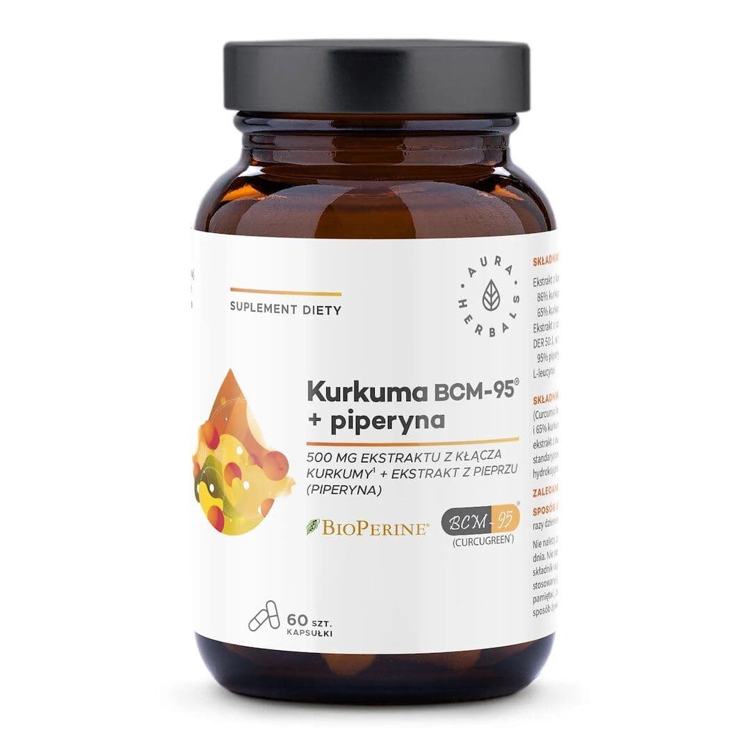 AURA HERBALS Turmeric 500 mg BCM-95® + piperine (60 capsules.)