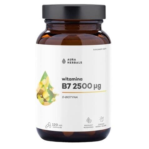 AURA HERBALS B7 2500 µg, biotin (120 capsules)